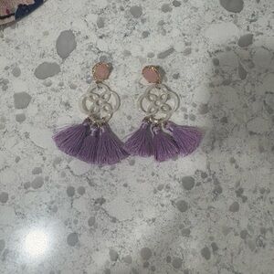 Lilly Pulitzer Pink and Lavender Tassel Earrings